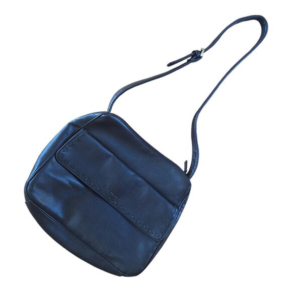 Liz Claiborne Crossbody Handbag Black Purse Pocketbook Y2K Shoulder Bag Roomy - Picture 1 of 12